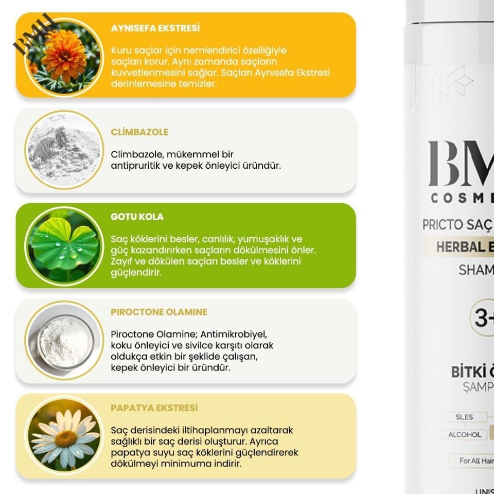 Pricto 3 Kepek ve Egzema Karşıtı Saç Bakım Şampuanı 250 ml