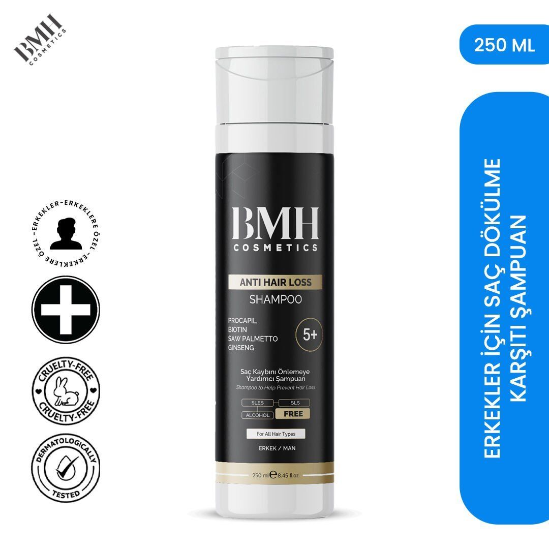 BMH5+ Erkek Saç Dökülme Karşıtı | Biotin | Keratin | Procapil | Saw Palmetto | Ginseng | Şampuan