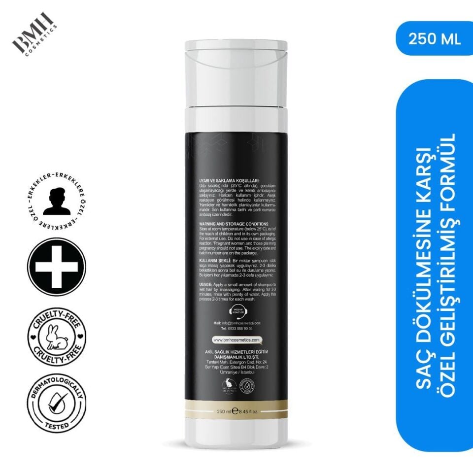BMH5+ Erkek Saç Dökülme Karşıtı | Biotin | Keratin | Procapil | Saw Palmetto | Ginseng | Şampuan
