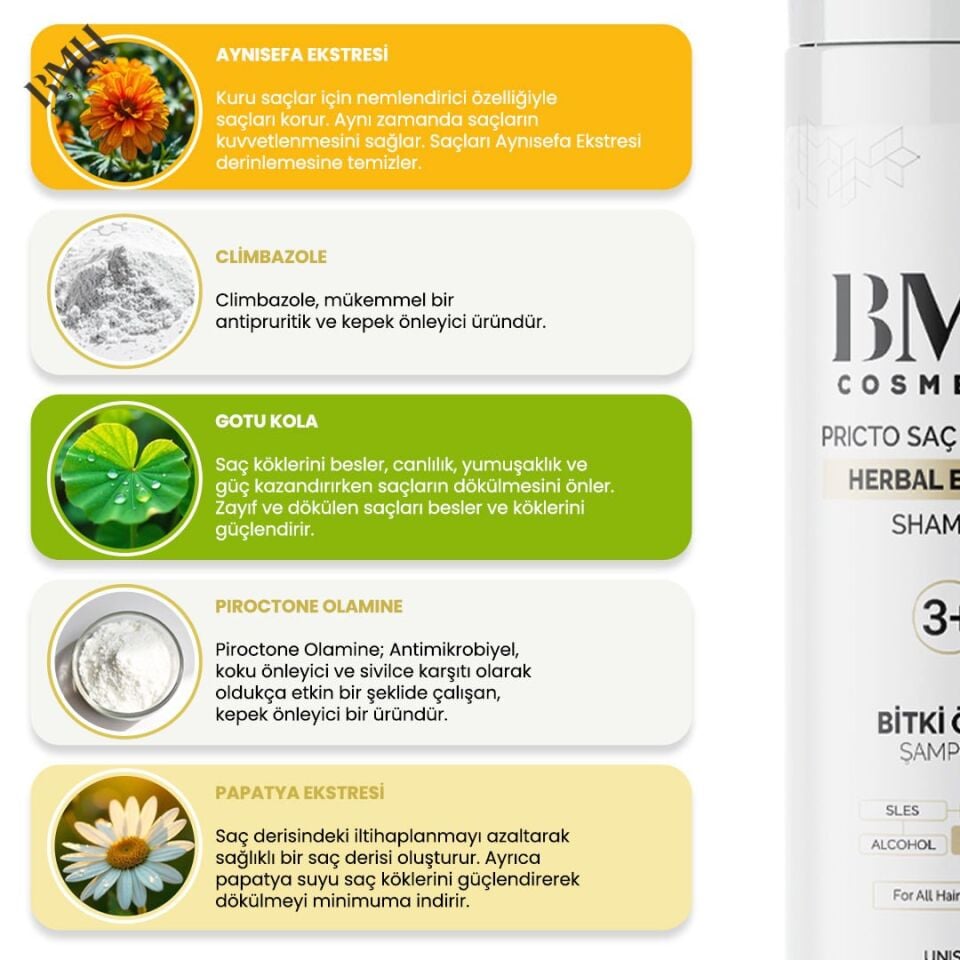 Pricto 3 Kepek ve Egzema Karşıtı Saç Bakım Şampuanı 250 ml 2 Adet