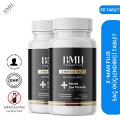 BMH X-Man Plus Saç Güçlendirici Tablet 60x2 Adet ( Keratin + Saw Palmetto )